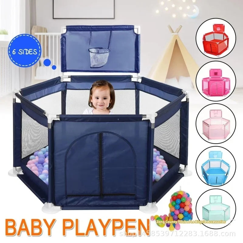 Baby Play Fence – Safe Multifunctional Playpen with Steel Support