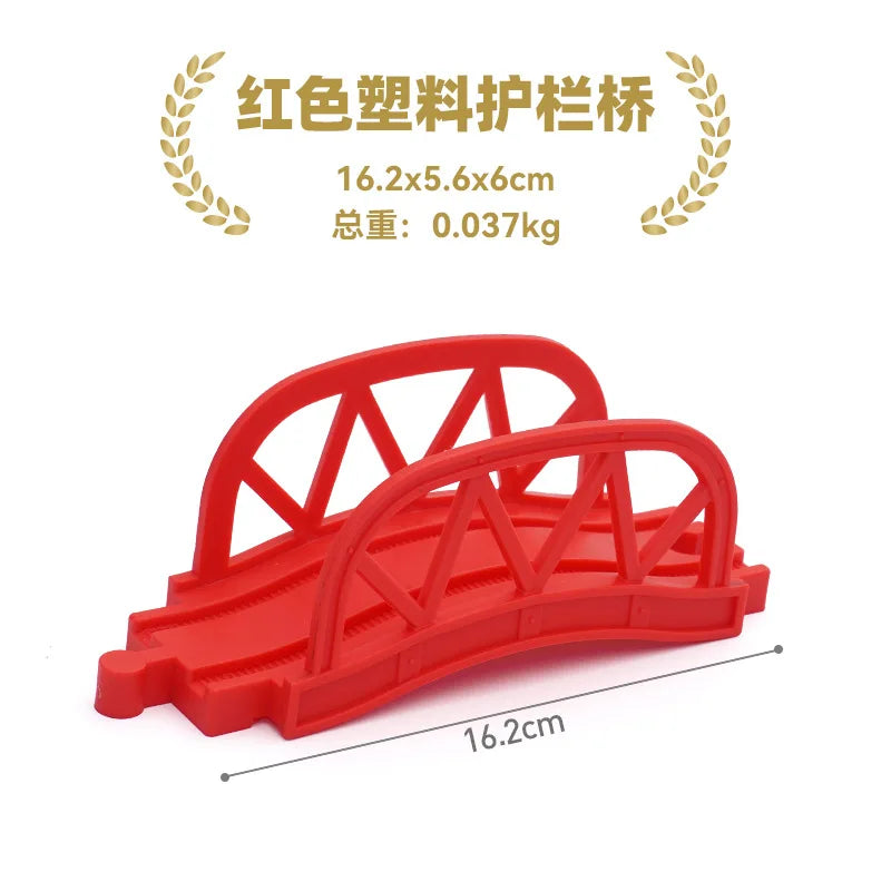 Wooden Train Track Racing Railway Street Sign Toys Bridge Tunnel Track Accessories Wood Tracks Creative Toys For Children Gift