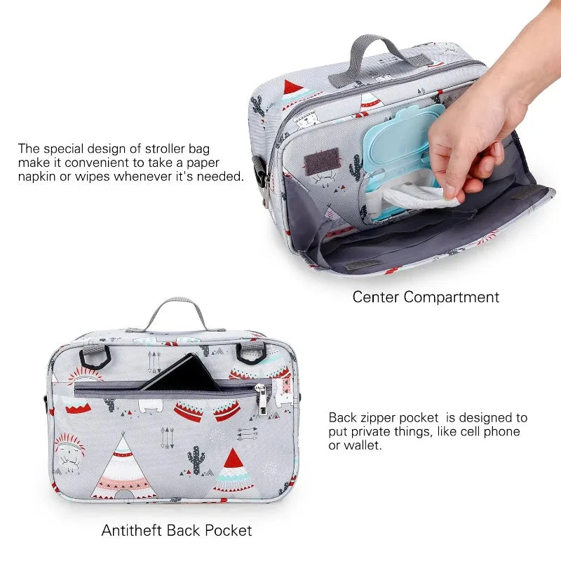 Multifunctional Diaper Backpack – Stroller-Friendly