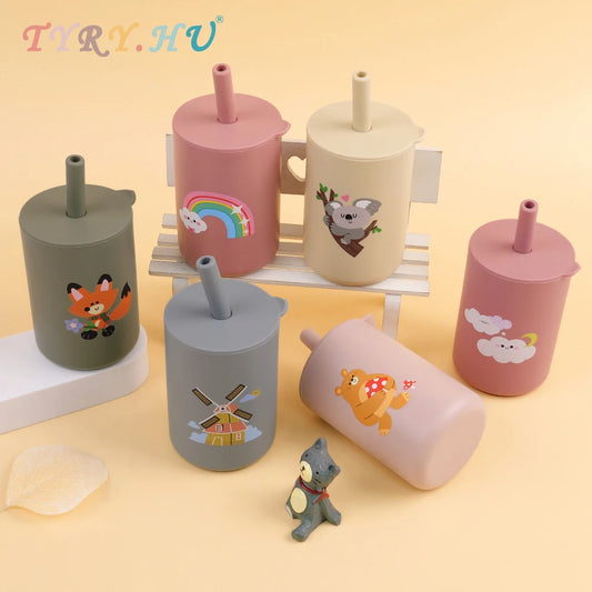 Toddler Feeding Bottle – Silicone Straw Cup for Kids