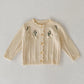 Autumn Winter Toddler Baby Girl Knitting Clothes Suit Floral Embroidery Cardigan+Jumpsuit Infant Baby Girls Knitted Clothing Set