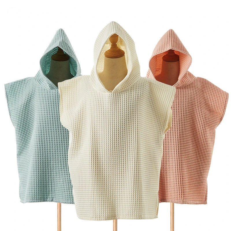 Baby Bath Towel Cotton Waffle Hooded Towel Boys Girls Beach Towel Baby Cape Blanket Children's Bathrobe Infant Babys Stuff