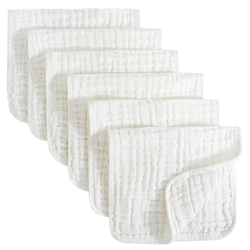 6pcs/lot Muslin 6 layers Cotton Soft Baby Towels Baby Face Towel Handkerchief Bathing Feeding Face Washcloth Wipe Burp Cloth