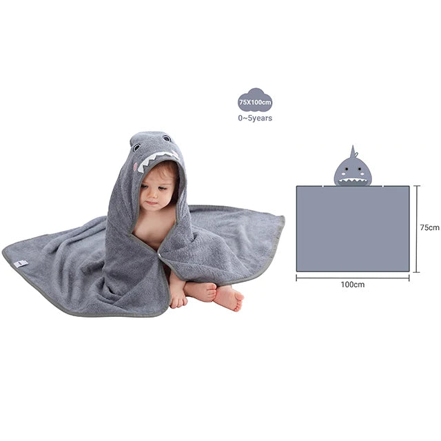 MICHLEY Lion Bamboo Baby Bath Towel Hooded Newborn Cute Cartoon Toddler Infant Bathrobe Shower Unisex For Kids Girls Boys 0-5T