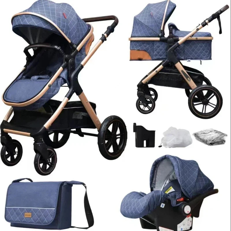 New baby stroller 3 in 1 with car seat,Baby carriages Can sit or lie down multiple child stroller folding Baby stroller