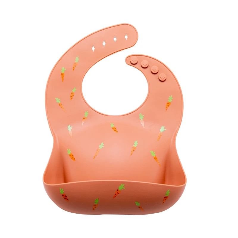 Baby Waterproof Bibs Toddler Silicone Bibs Cute Bowknot Aprons Kids Bib Girl Boy Adjustable Soft Silicone Bib Baby Feeding