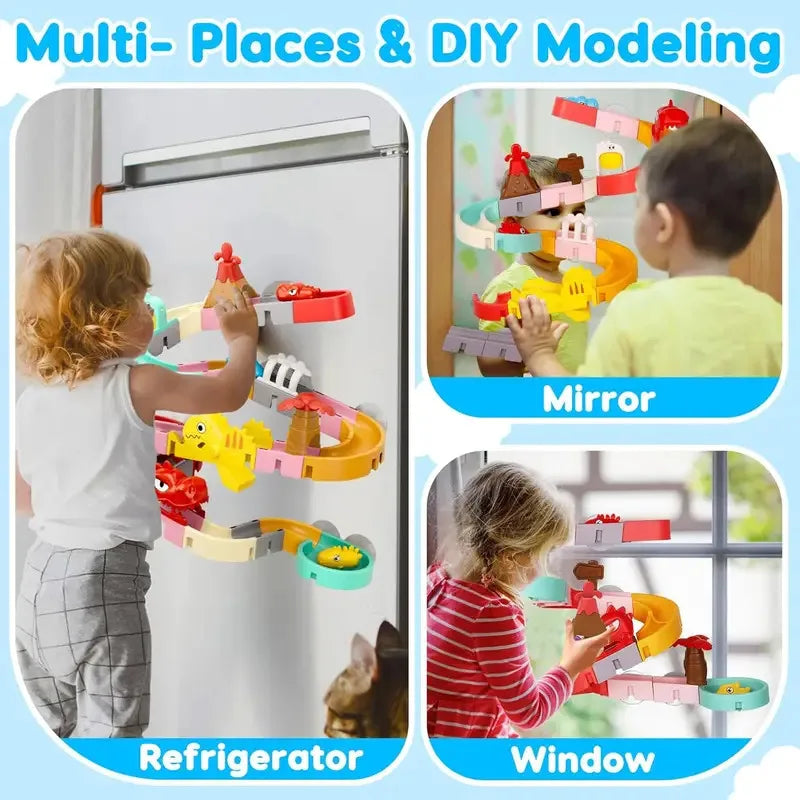 BaBy Spray Outside Pool Bathtub Toys，Water Toys for Kids Bath Toys DIY Building Water Slide Tracks Wall Track Building Set