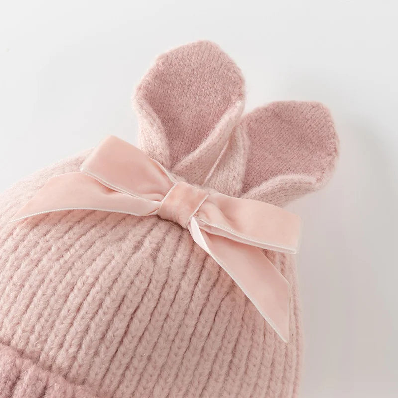 Cute Windproof Knit Baby Hat for Girls and Boys