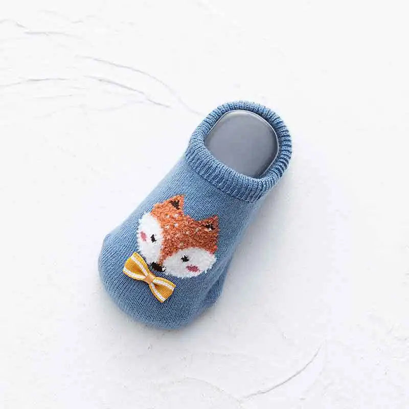 Warm Non-Slip Baby Socks – Animal Print & Cozy Terry