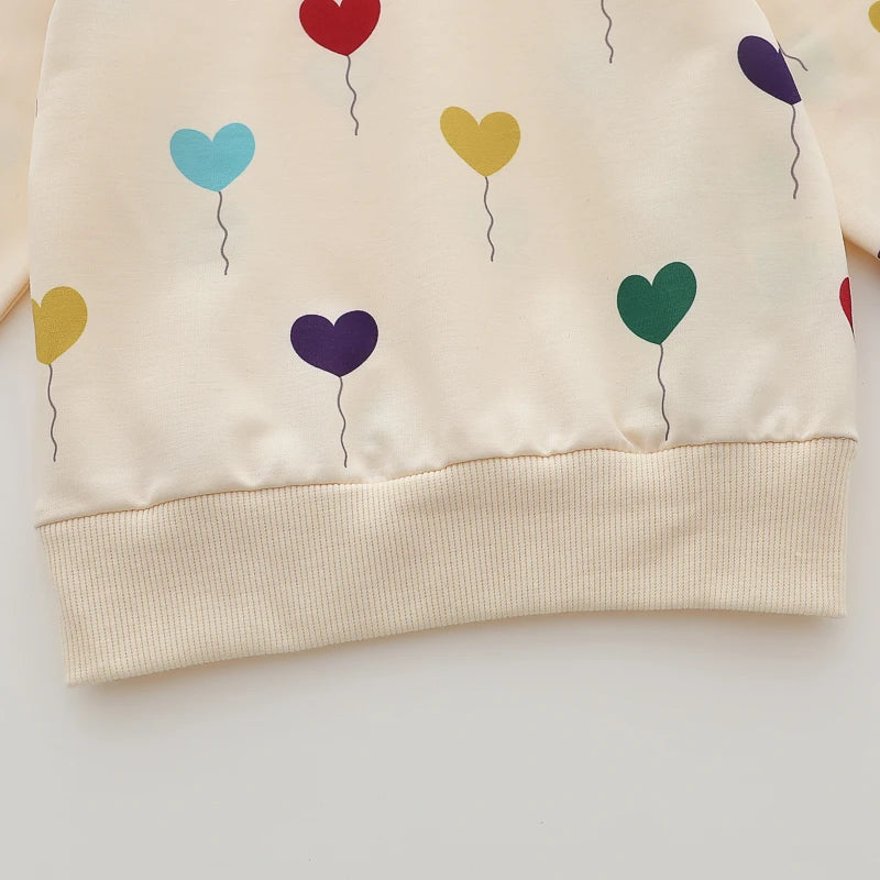 2PCS Infant Spring/Autumn Set – Love Balloon Long Sleeve & Pants