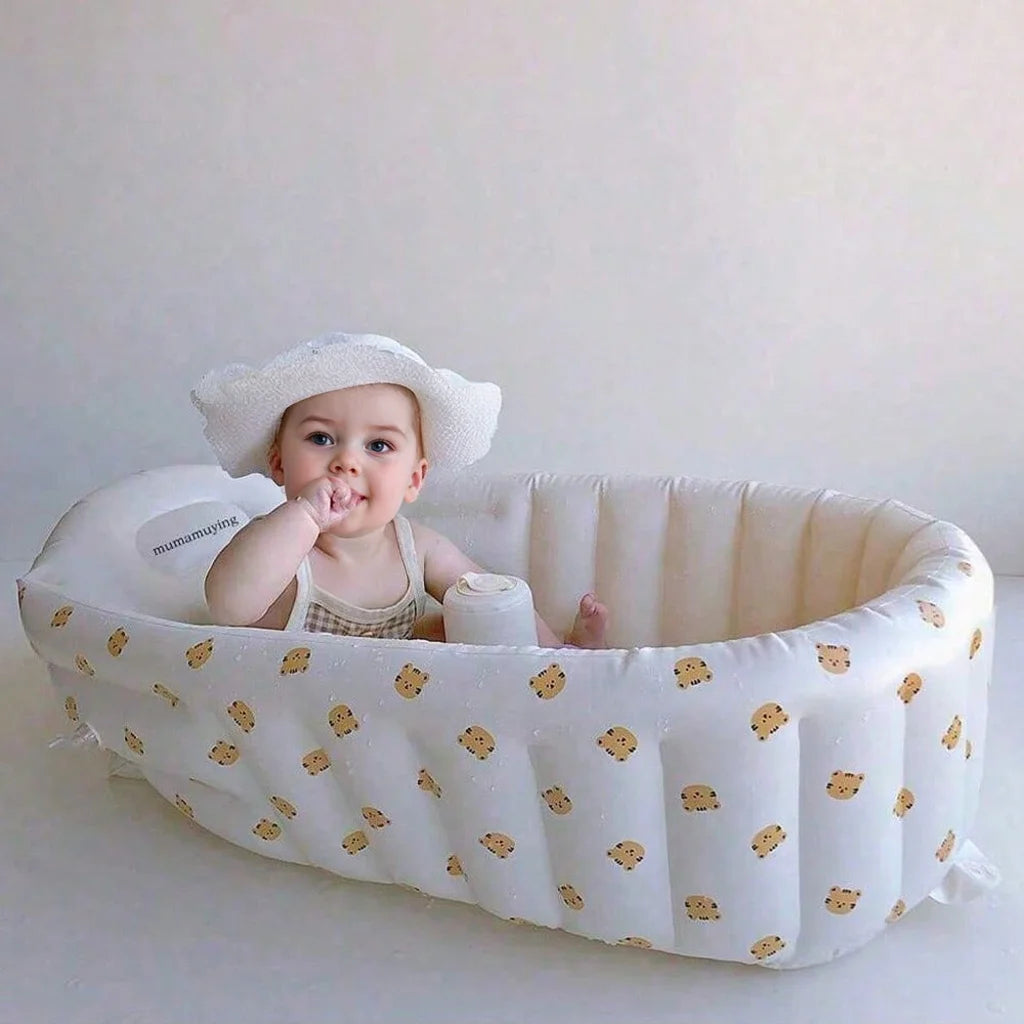 Inflatable Baby Bathtub & Chair – Portable Toddler Seat with Back Support