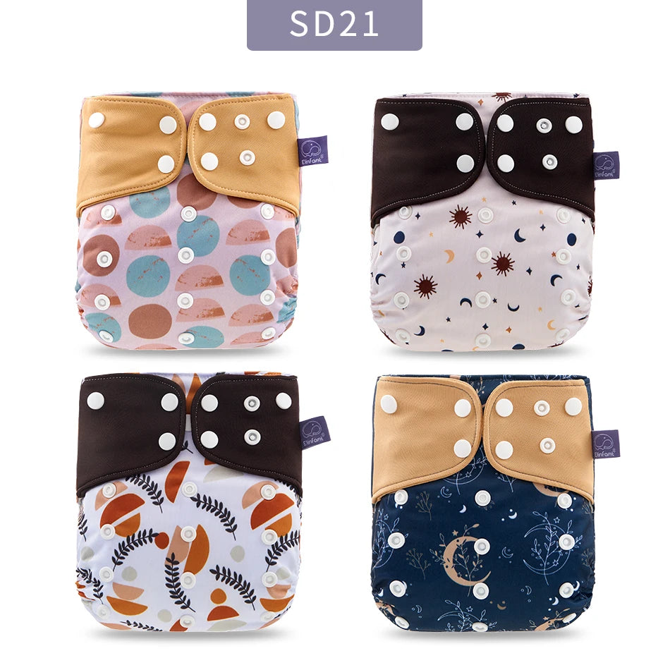 Elinfant 4-Pack Gray Mesh Cloth Diapers