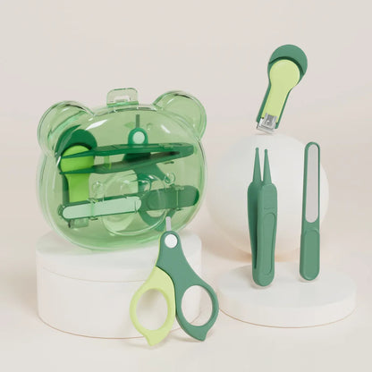 Newborn Baby Nail Clipper Kit Safe Baby Nail Scissors Anti-Slip Grip for Infant Care Toddler Nail Trimmer Set with Storage Case