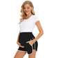 Summer Maternity Sweat Shorts 2025 High Waist Shorts Lounge Casual Curved Slit with Pockets Loose Women Sport Clothing
