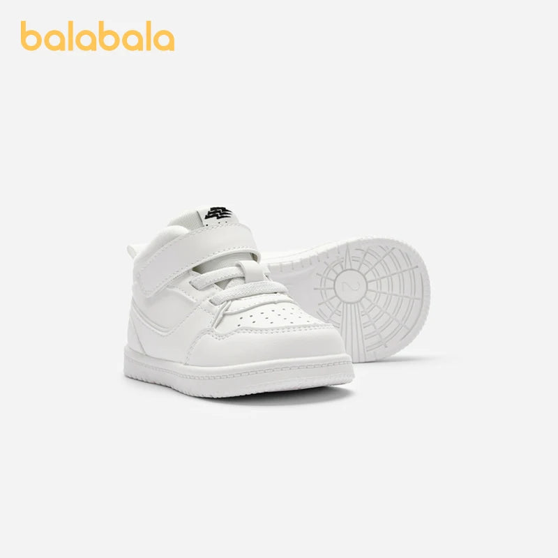 Balabala Low - top Boots Boys and Girls 2025 New Pure White Canvas Shoes
