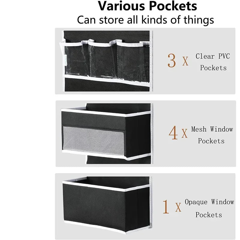 Six-Layer Zipper Combination Door Back Storage Hanging Baby Bed Underwear Storage Bag Non-Woven Fabric Storage Organizer