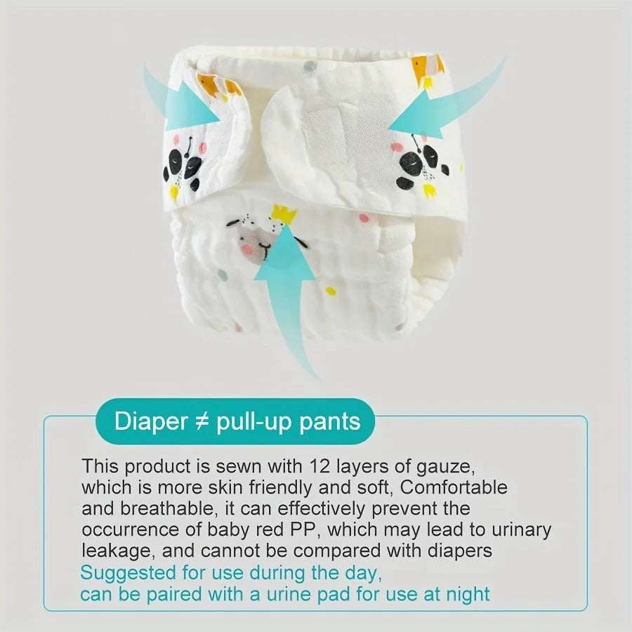 5-Pack Washable Baby Cloth Diapers