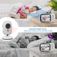 Babyphone sans fil avec écran 3,2 pouces, vision nocturne et audio