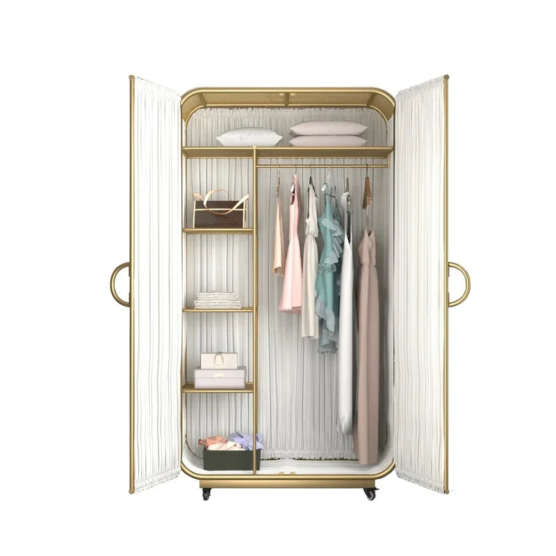 Modern Minimalist Wardrobe Organizer Storage Cube for Bedroom, Baby, and Home Furniture - Armable Metal Design