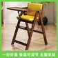 Safe Folding Dining Chair Portable Wooden Baby Feeding Highchair for Travel Hotel Home Equipped with Seat Belts kids chair עגלות