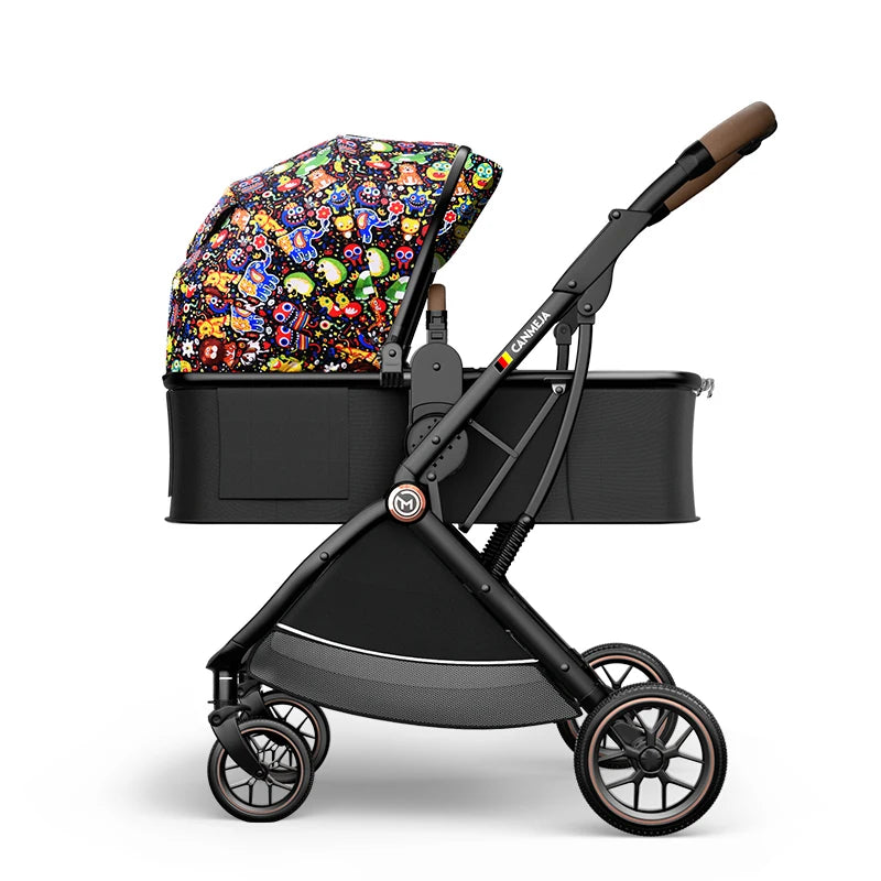 Luxurious Baby Stroller 3 in 1 Can Sit Can Lie Baby Pram Portable Baby Travel System Baby Pushchair for Newborn
