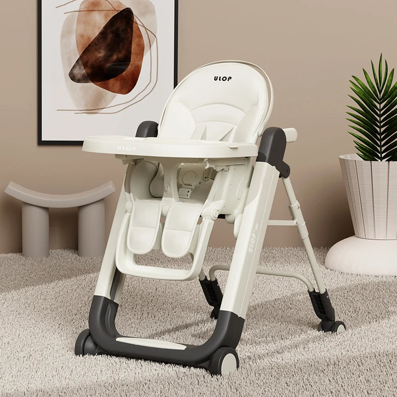 High-end Multifunctional Folding Baby Highchair Stable and Safe with Adjustable Height Household Infant Dining Chair