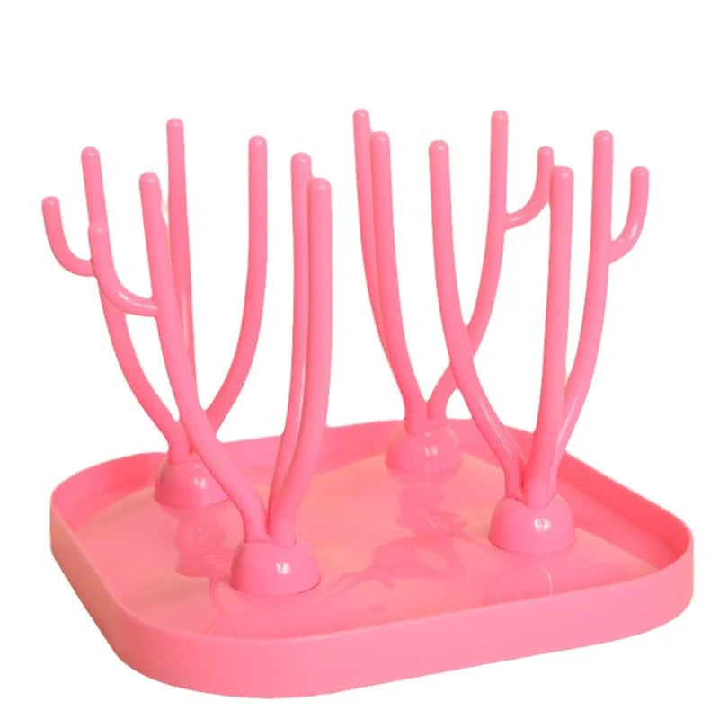 Baby Bottle Drying Rack Cup Rack Removable Folding Tree Rack Clean Nipple & Accessory Storage Drying Rack