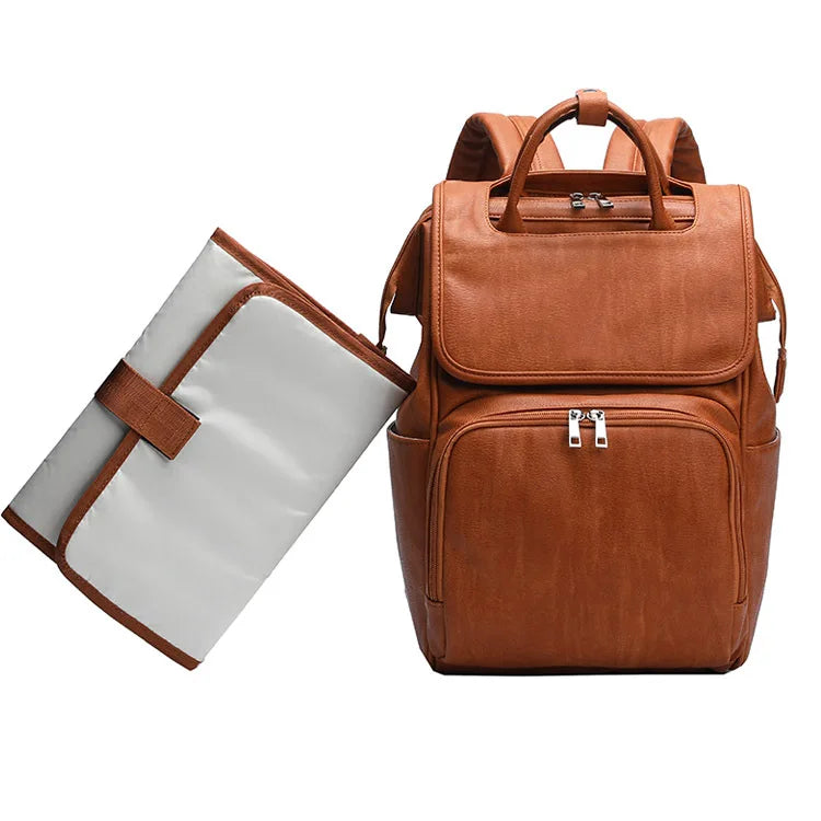 Infant & Baby PU Leather Diaper Bag – Nursing & Travel Friendly