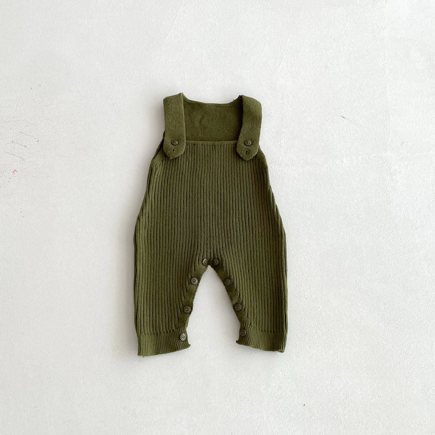 Knit Baby Overalls Romper Multi-Earthy Color Adjustable Buttons Autumn Winter New Outfit 0-3Y Kids Clothing