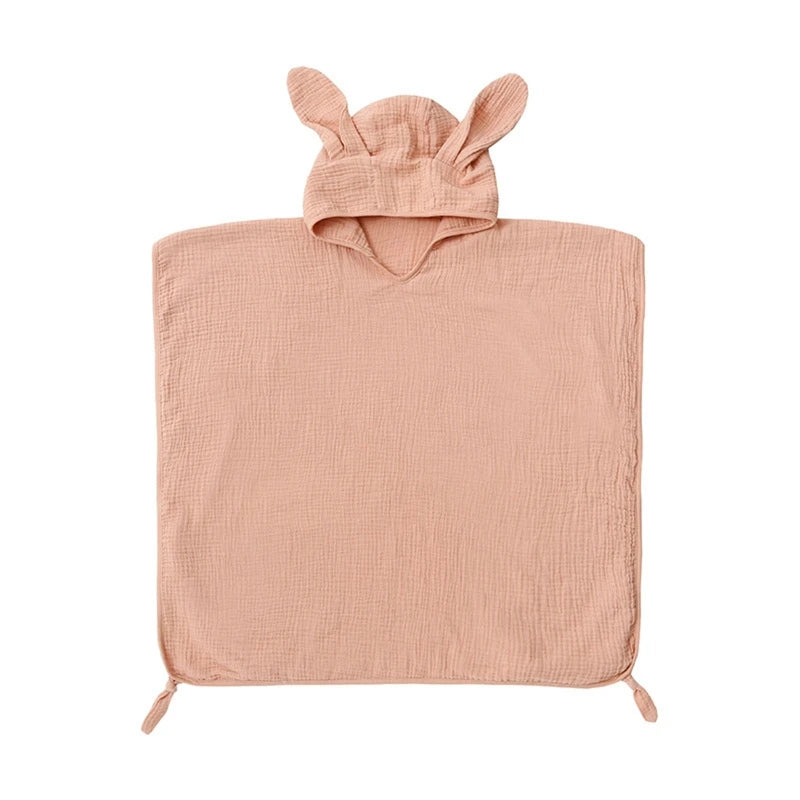 2022 New Baby Hooded Bath Towel Receiving Blanket Muslin 4 Layers Cotton Gauze Swaddle Wrap Towel Cape Bathrobe Cloak Poncho