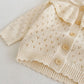Autumn Baby Girl Sweater – Cotton Knitted Lotus Collar Long-Sleeve Coat