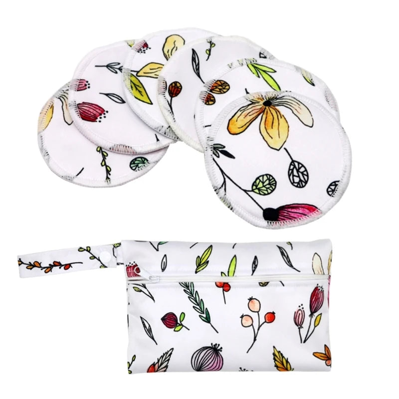 Nursing Pads 6pcs/set Washable Breast Breastfeeding Super Absorbency Mat for Mum Waterproof Feeding Pad Reusable Supplies