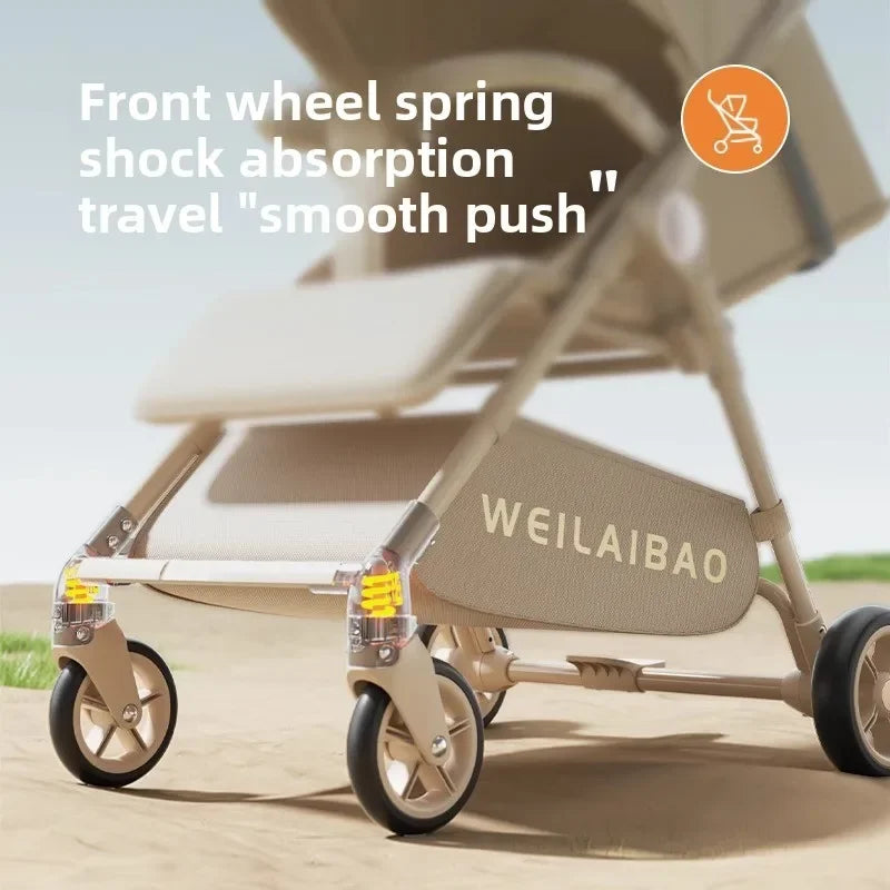 2025 New High-view Lightweight Stroller Foldable, Can Sit or Lie Down Portable Travel Stroller for Children
