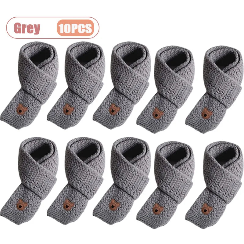 1-10PCS Baby Scarf Winter Neck Warmer Soft Knitted Neck Wrap for Boys and Girls Warm and Windproof Toddler Scarf