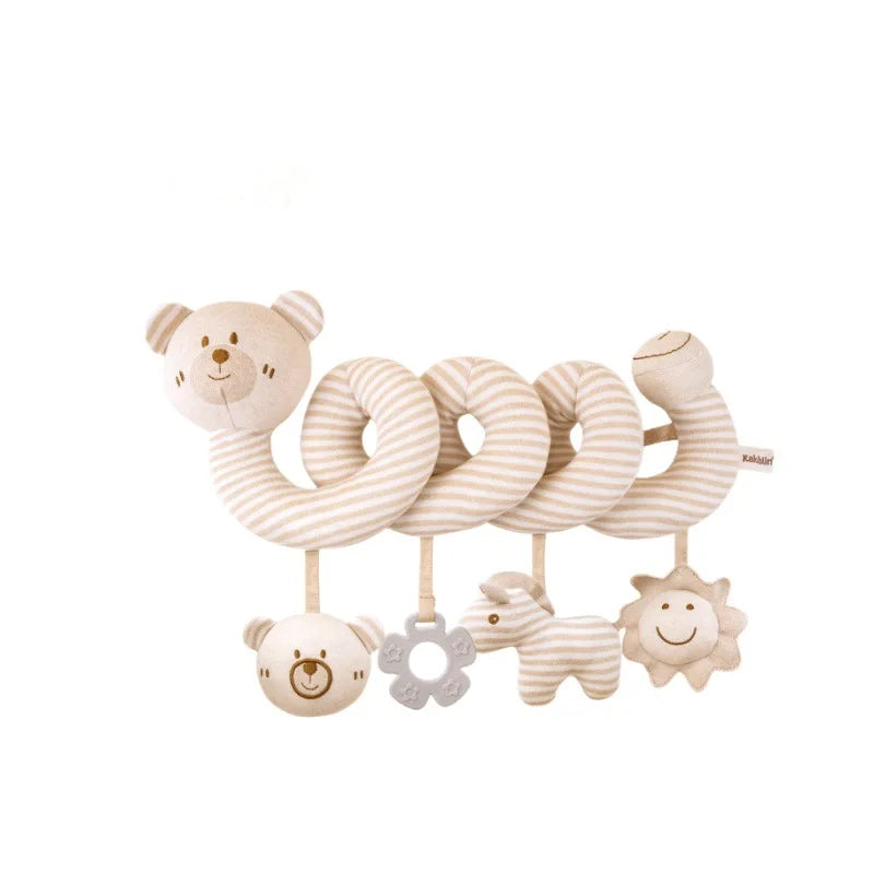 Car Seat Infant Baby Spiral Activity Hanging Toys Stroller Bar Crib Bassinet Mobile with Mirror BB Squeaker and Rattles Gift New