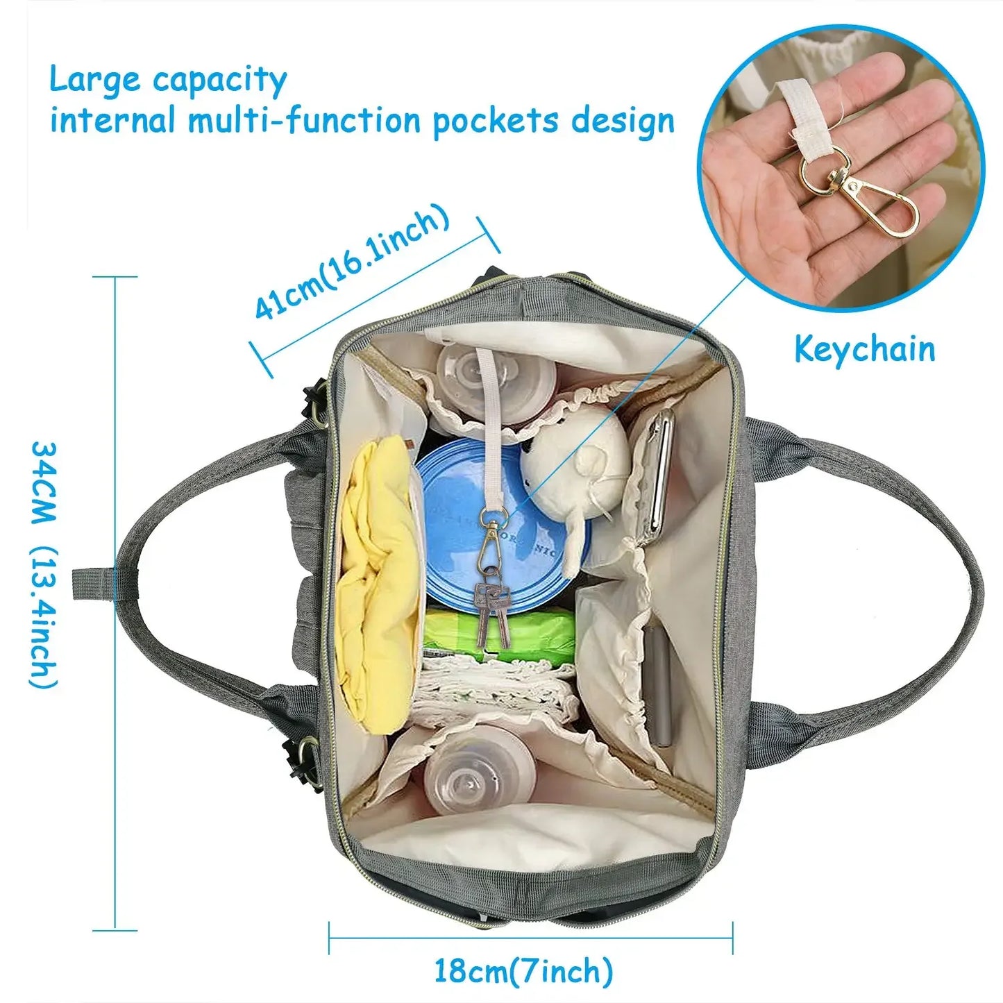 Mummy Diaper Backpack – Large Capacity, USB, Waterproof