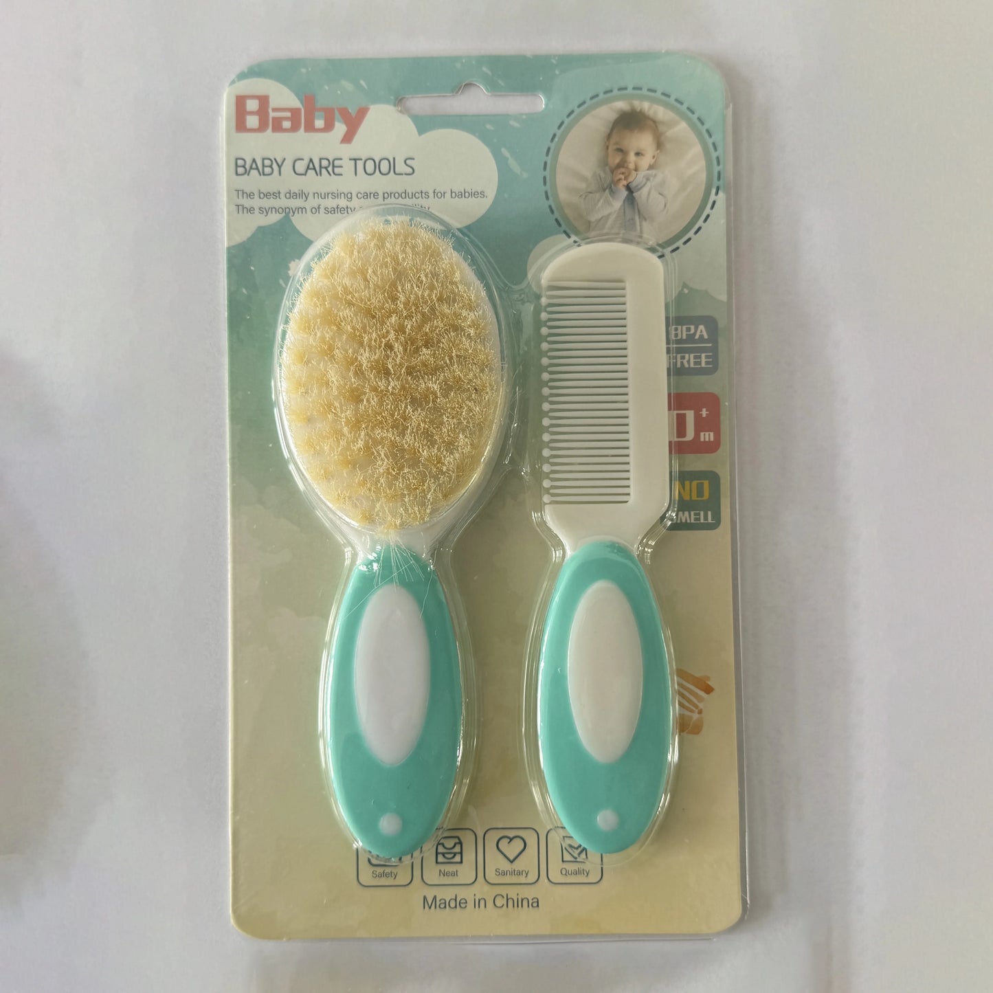 2pcs/Set Baby Hair Brush and Comb Set for Cradle Cap Treatment | Soft Bristle Baby Brush, Baby Comb, Massage Baby Care Set