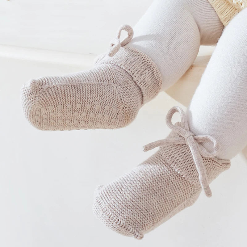 Baby Shoes Socks Warm Thick Infant Floor Socks Toddler Shoes Non-Slip Sole Casual Newborn Booties For Boys and Girls