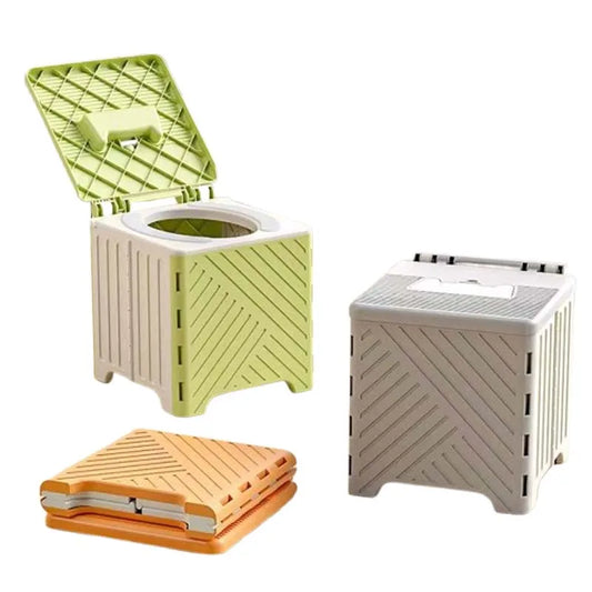 Children's fold-able portable toilet for outdoor use