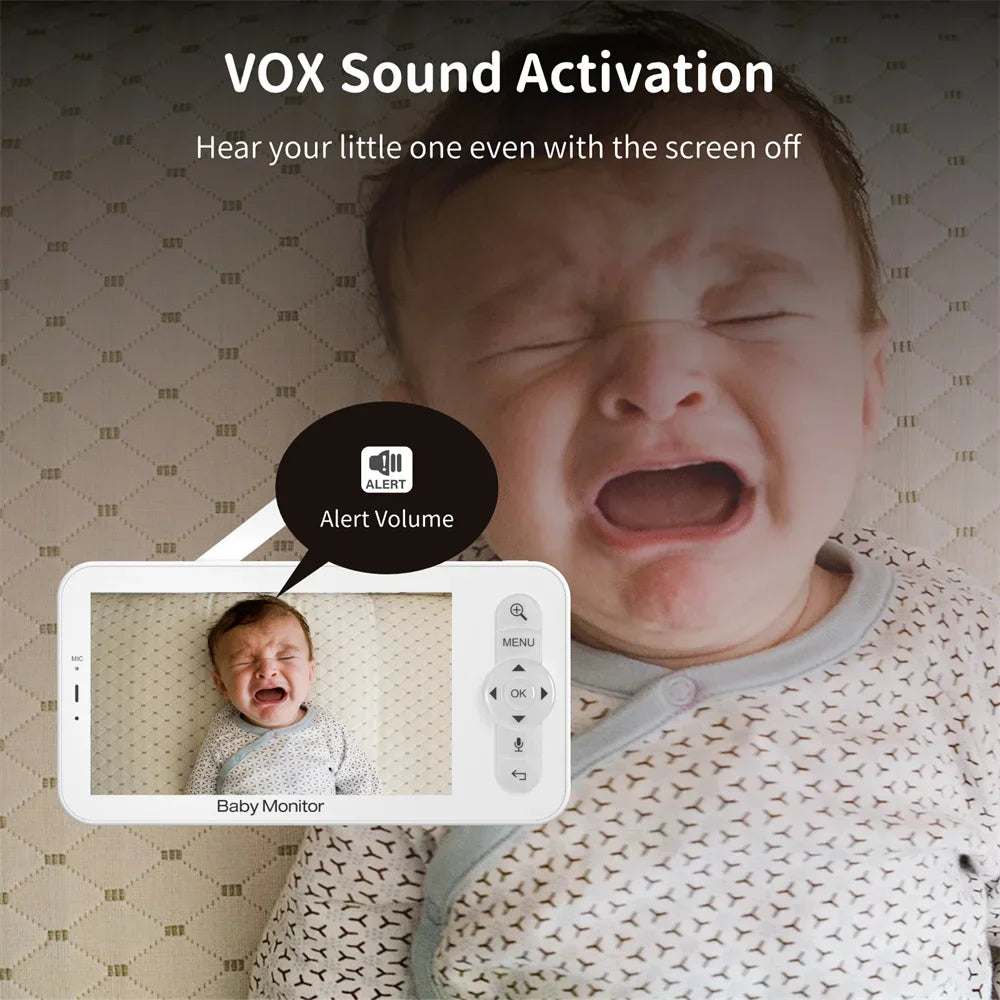 Babyphone Babystar 5 pouces avec contrôle PTZ via application Wi-Fi HD
