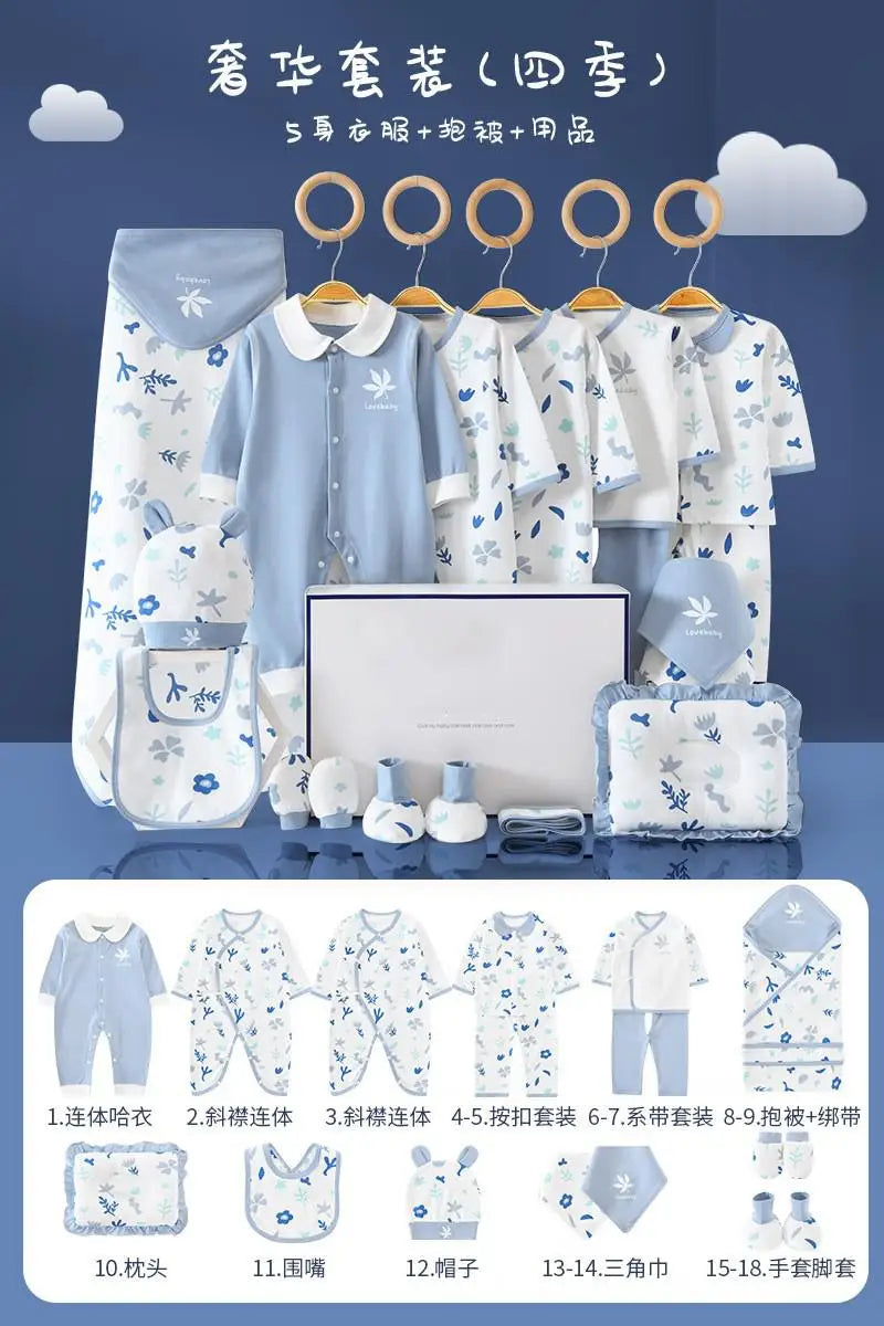 Pure Cotton Newborn Baby Set – Unisex Clothing Suit (0–12 Months)