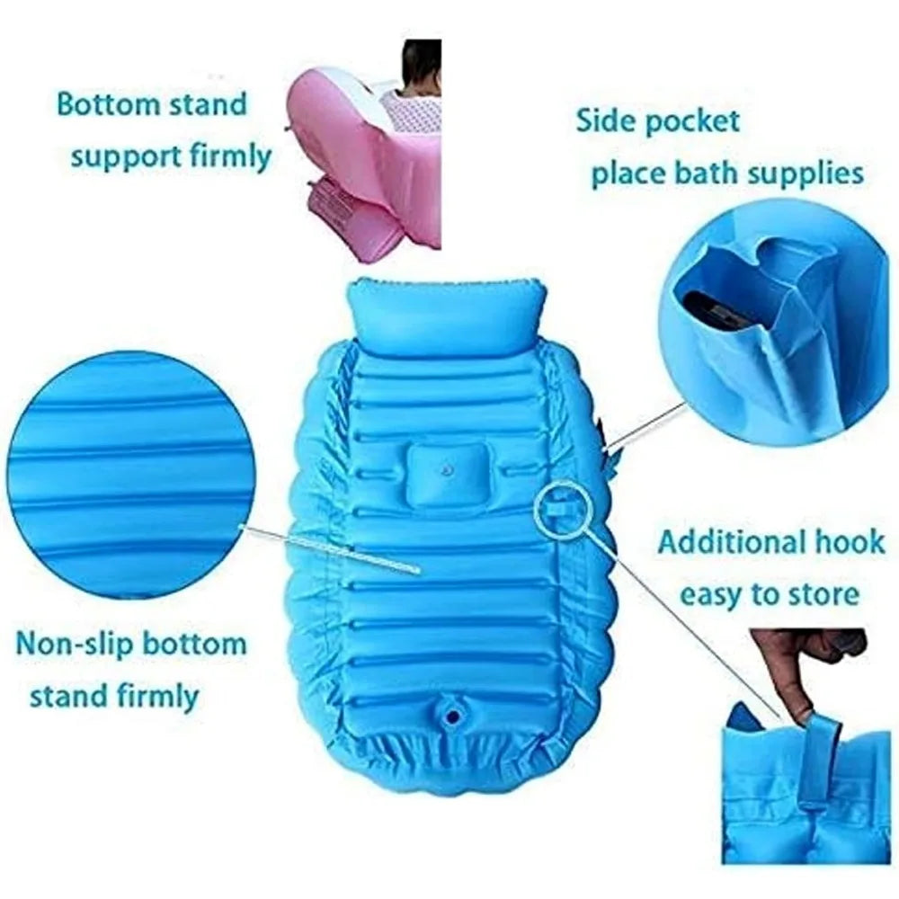 Inflatable Baby Bathtub Toddler Tub for Shower Collapsible Portable Bathtub for Kids Baby Bath Tub Travel Baby Bathtub Boy Girl