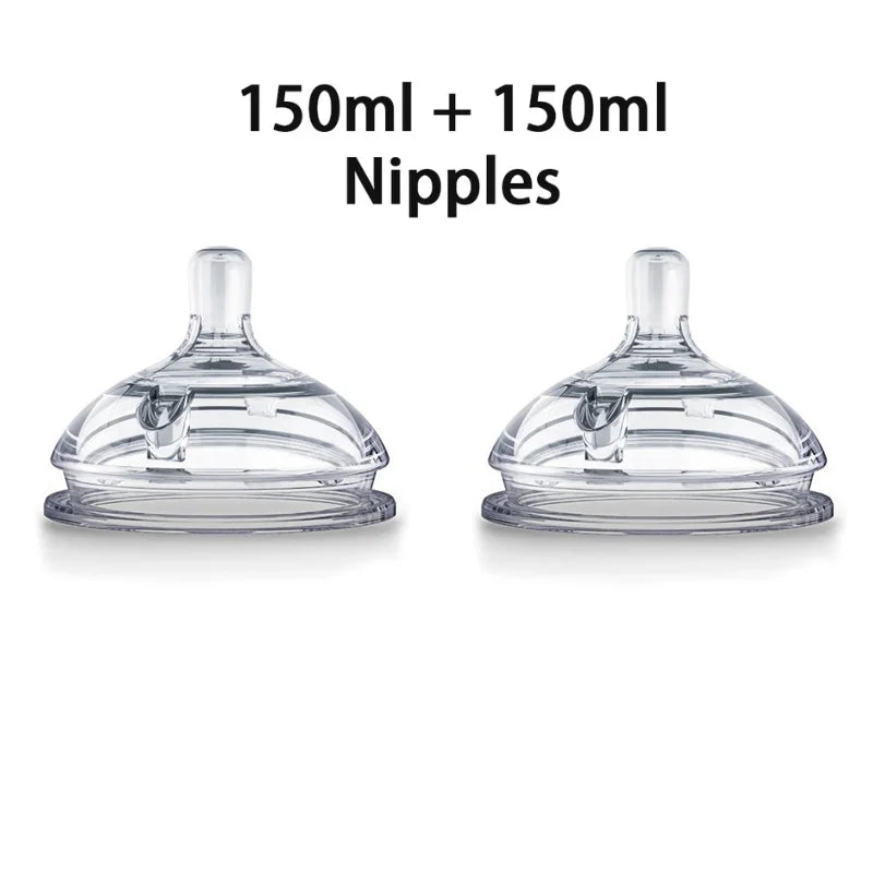 Silicone Nano Feeding Bottles Baby Bottle with Handle for Baby Weaning Anti-Choking Nipple Bottle for Baby 0-9 Month 150ML/250ML