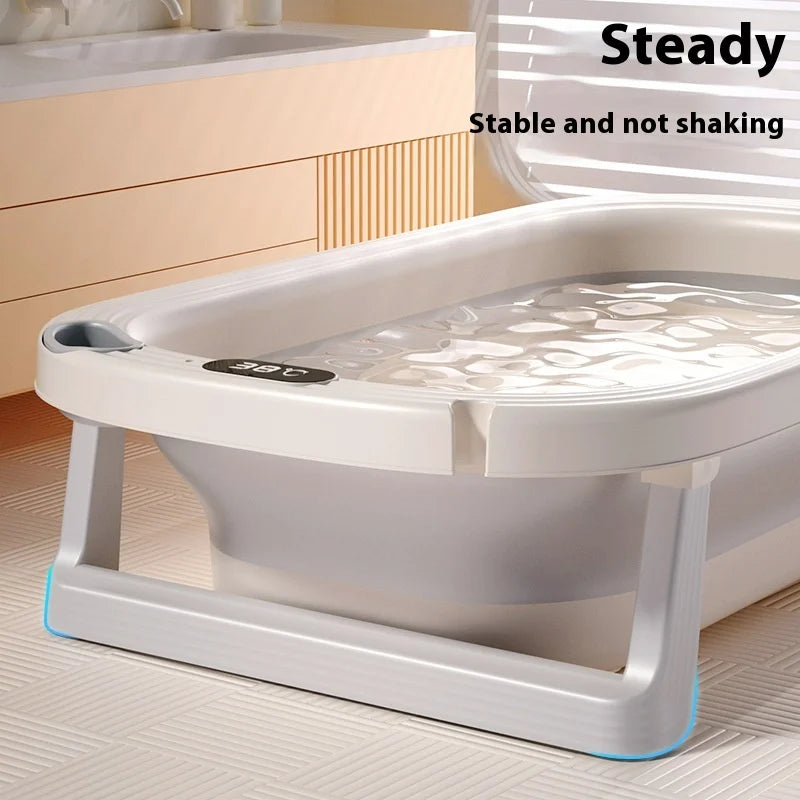 Intelligent warm baby bathtub lengthened and widened baby bathtub home foldable bathtub can sit and lie on baby bathtub