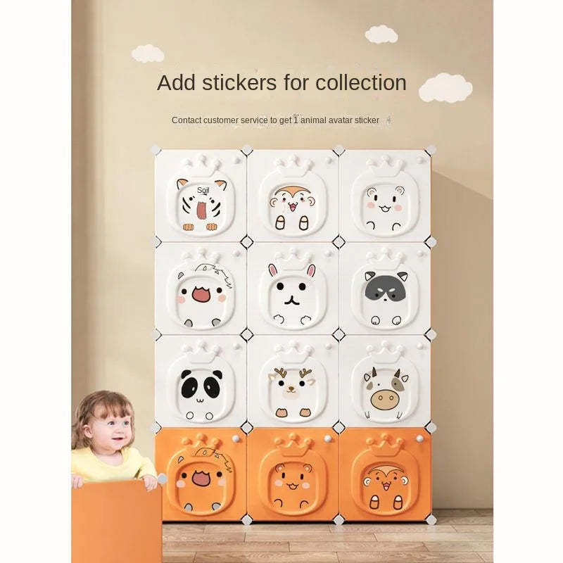 Home Bedroom Furniture Folding Wardrobe Clothes Cabinets Simple Dressers Cube Storage Locker Baby Closet Plastic Collapsible