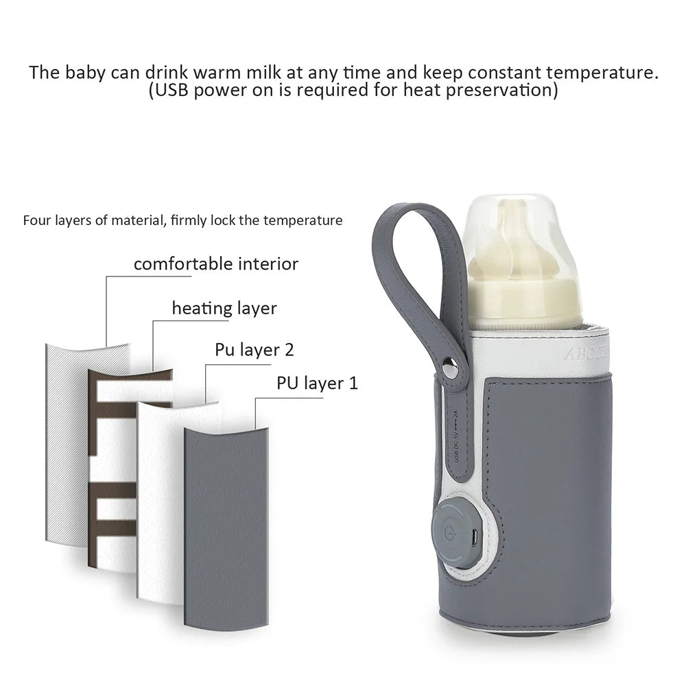 USB Milk Water Warmer Stroller Insulated Bag Travel Stroller Insulated Bag Baby Nursing Bottle Heater Outdoor Travel Accessories