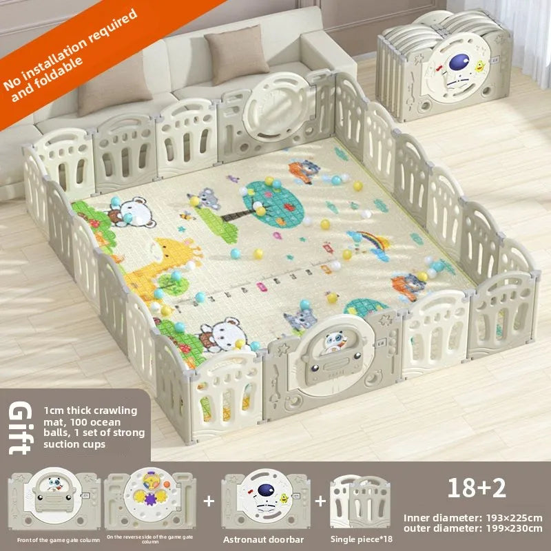 Parc pour bébé pliable avec tapis d'éveil – Sûr et prêt à l'emploi