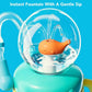 Baby Straw Cup 300ml Spill-Proof Whale Fountain Cup with Soft Flexible Silicone Straw Leakproof Spray Drinking Cup for Boys Girl