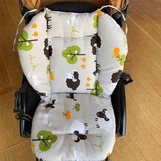 Baby High Chair with Soft Cotton Cushion Comfortable Baby Stroller Cushion Thick and Breathable Cartoon Pattern Backrest Cushion