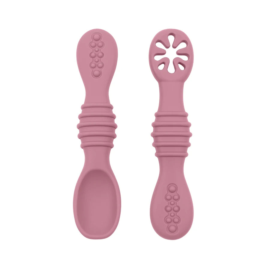 2PCS Baby Silicone Spoon & Fork Set – Soft Training Cutlery